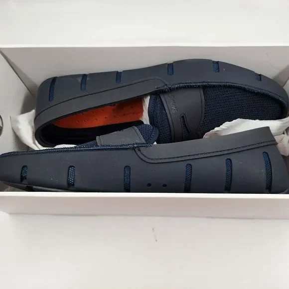 SWIMS Penny Loafer Shoes Men's 12 Navy Slip-On Nylon Mesh Upper Water Comfort - Picture 6 of 15